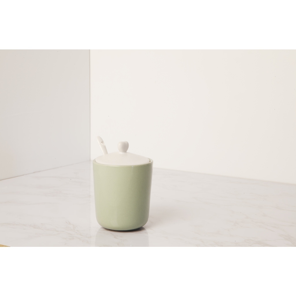 Zuccheriera verde con coperchio bianco - 23012/fiocco