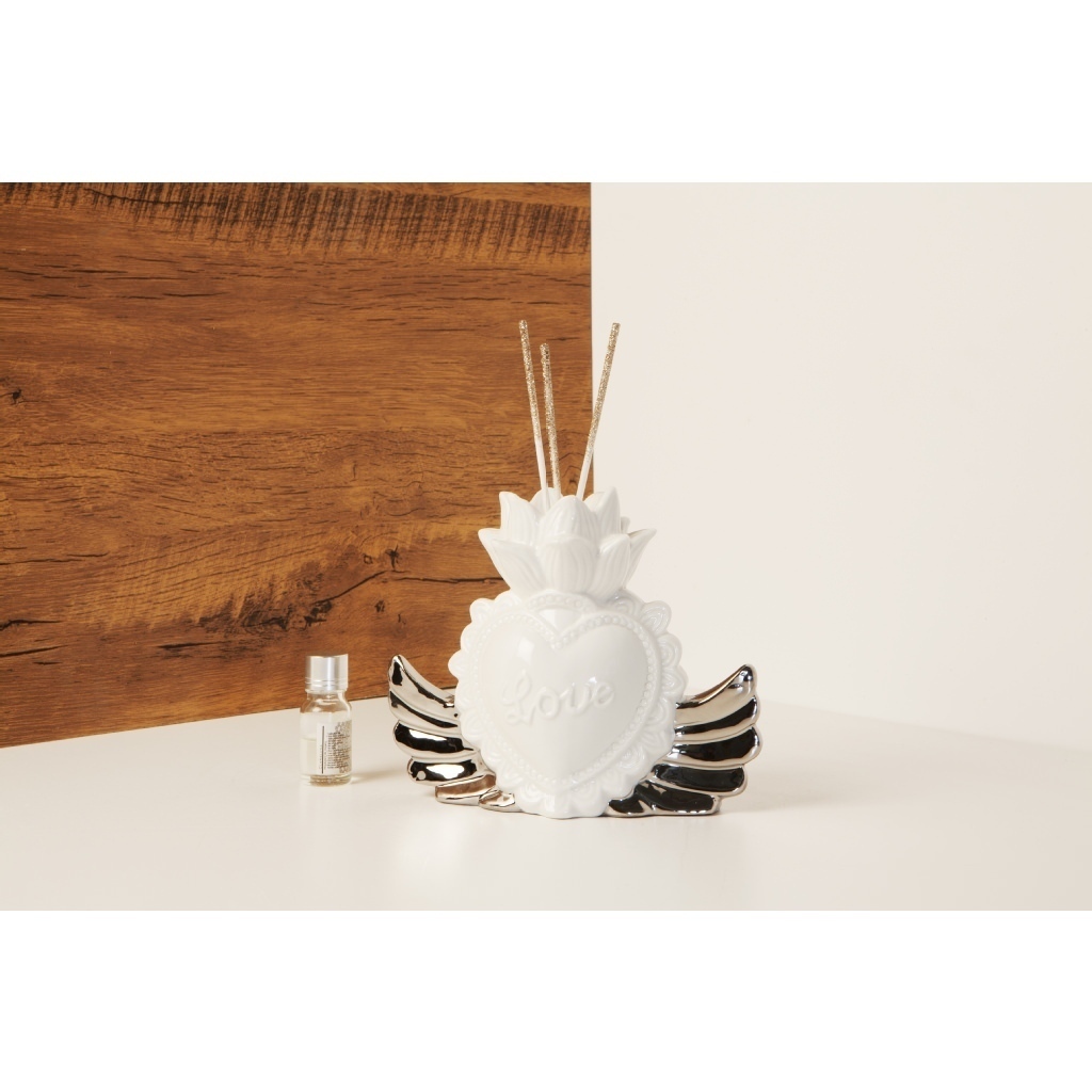 Profumatore cuore con decorazioni di ali che simboleggiano l’amore in tutte le sue forme. - 23024