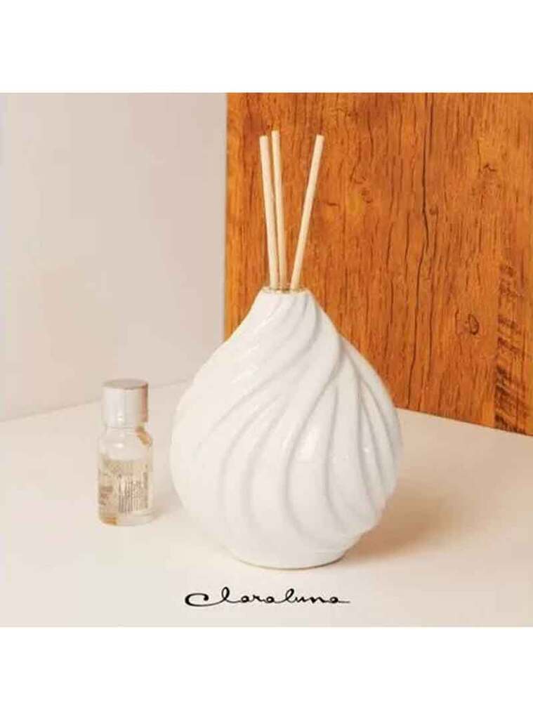 Profumatore vaso con kit essenza bianco con decorazioni e sfumature - 23051