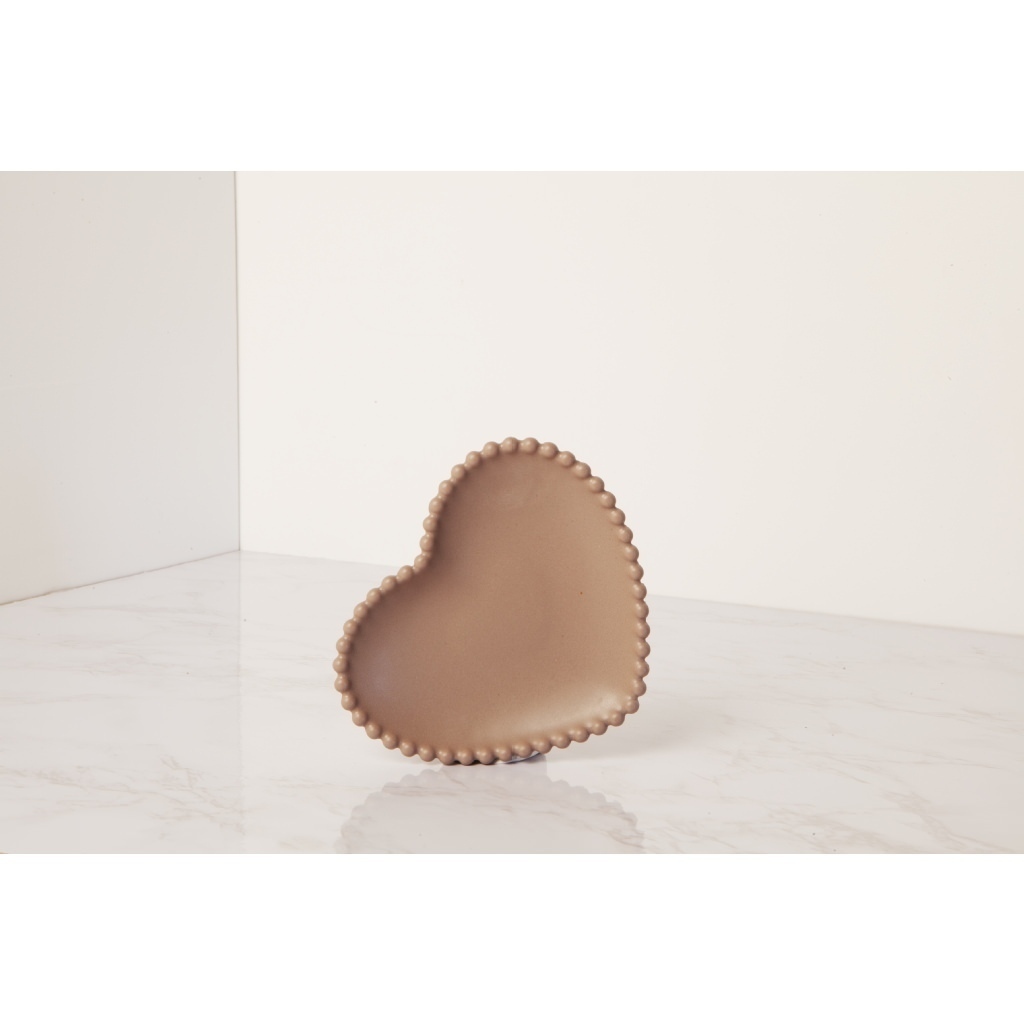 Piattino medio forma cuore con decorazioni sul bordo - 23088 Piattino medio forma cuore con decorazioni sul bordo - 23088