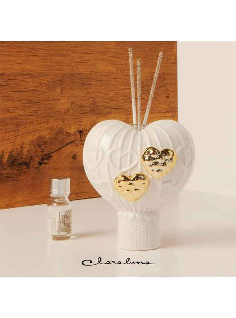 Profumatore mongolfiera bianca a forma cuore. - 23141