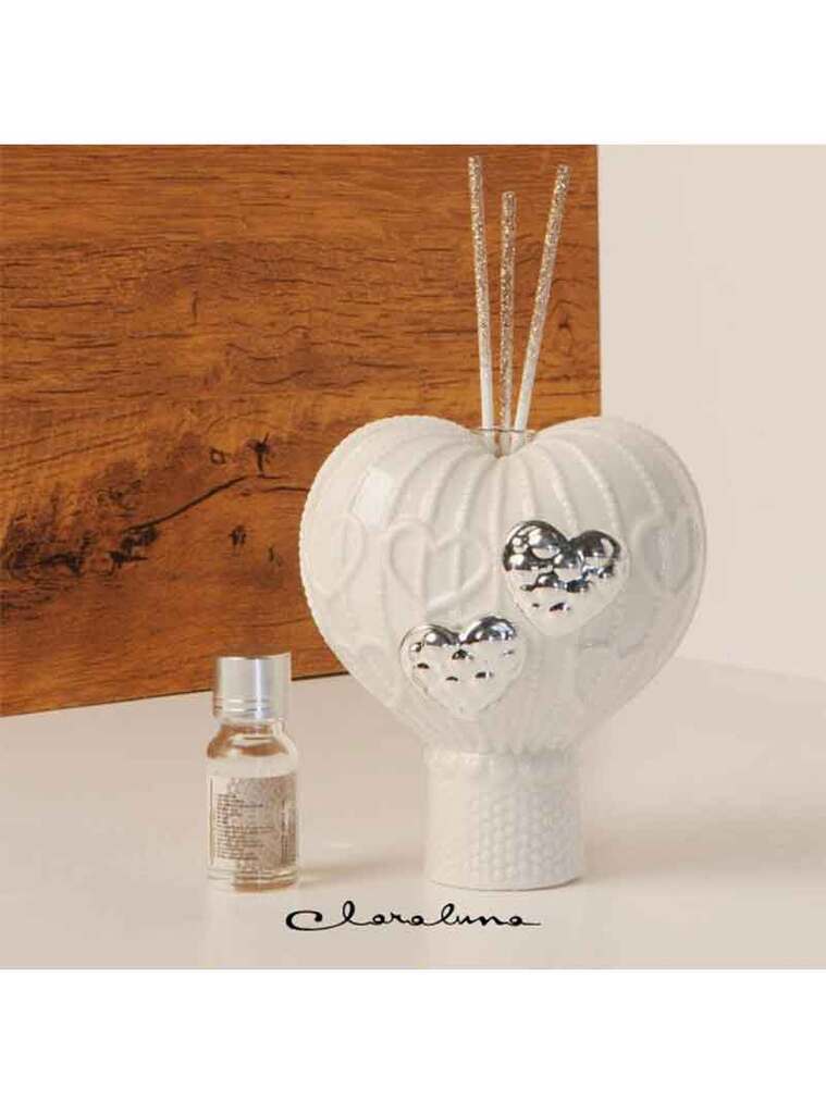 Profumatore mongolfiera bianca a forma cuore. - 23142