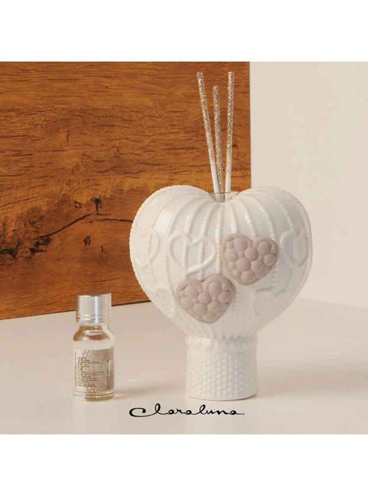 Profumatore mongolfiera bianca a forma cuore. - 23143