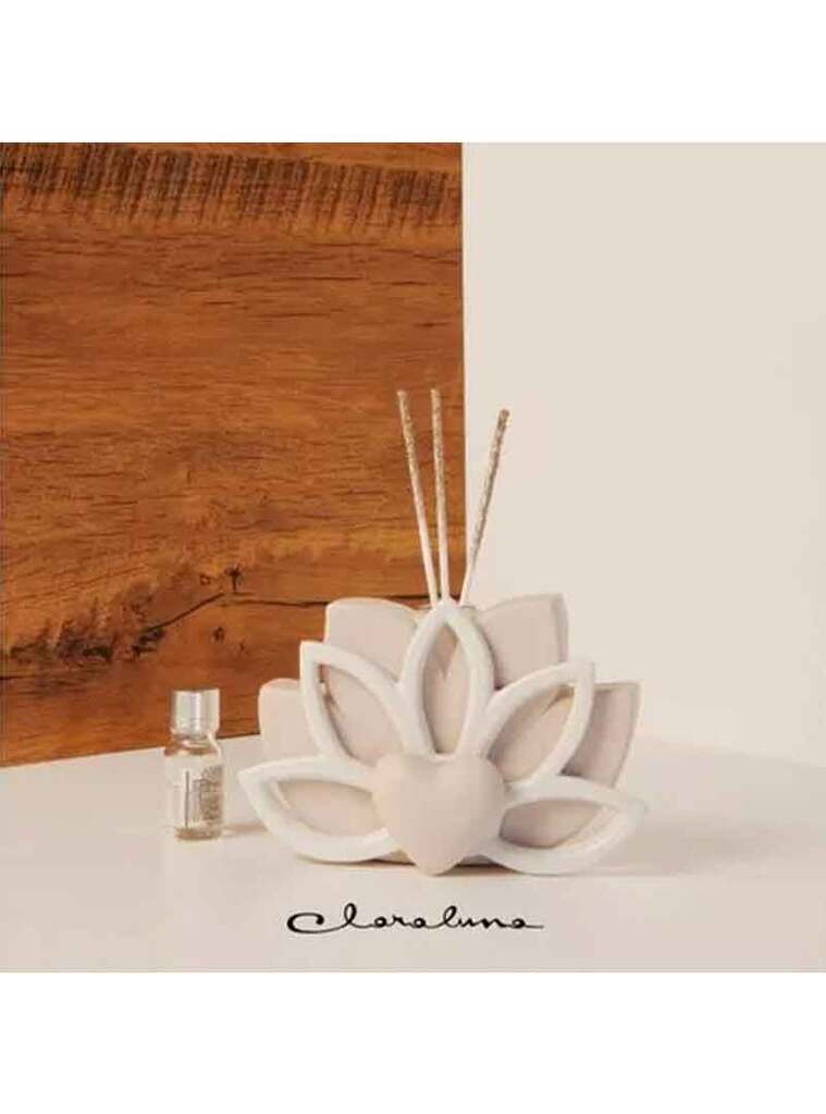 Profumatore fiore bianco bicolore bianco e tortora - 23153