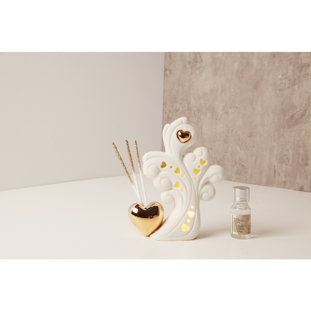 Diffusore albero led con cuore rame - 23161/fiocco Diffusore albero led con cuore rame - 23161/fiocco