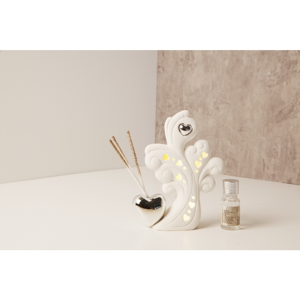 Diffusore albero piccolo led con cuore silver - 23162/shopper Diffusore albero piccolo led con cuore silver - 23162/shopper