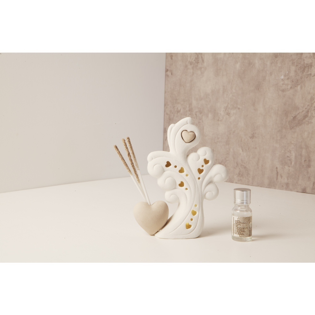 Diffusore albero piccolo led con cuore tortora - 23163/fiore Diffusore albero piccolo led con cuore tortora - 23163/fiore