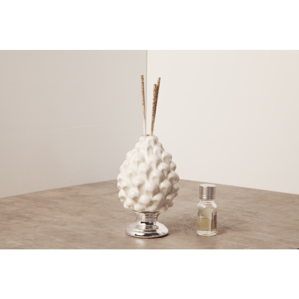 Diffusore pigna piccolo con base silver - 23192/shopper