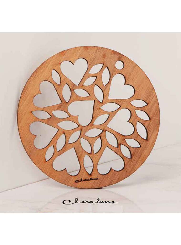 Sottopentola con inserti di cuori e foglie: simbolo di unione e forza - 23532