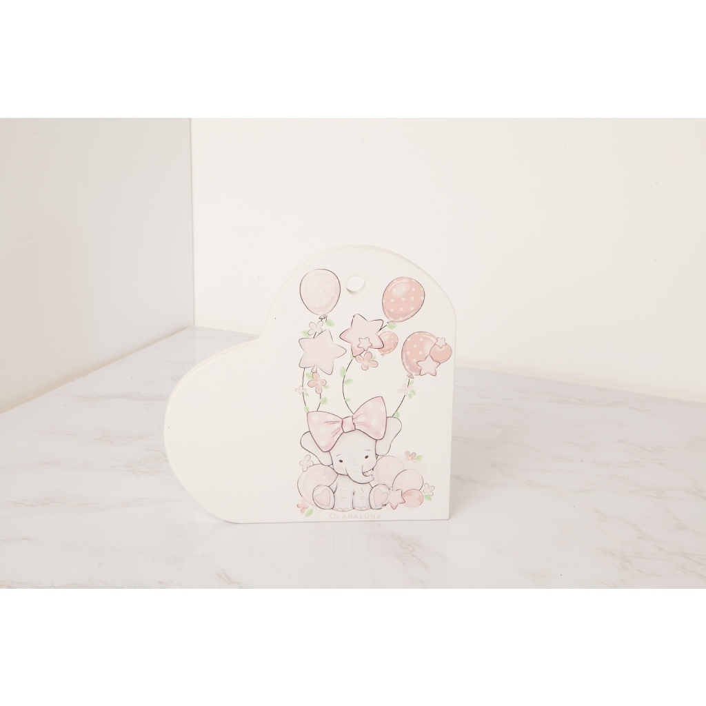 Sottopentola in legno bianco a forma circolare con stampa di elefante - 23551 Sottopentola in legno bianco a forma circolare con stampa di elefante - 23551