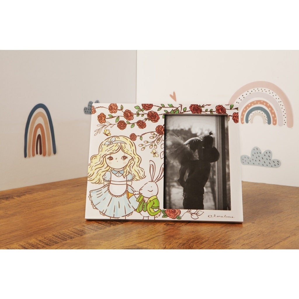 Portafoto rettangolare con disegno di alice nel paese delle meraviglia - 23602
