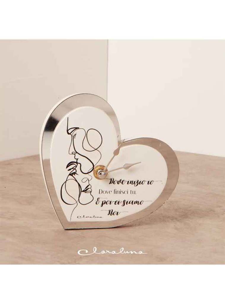 Orologio forma cuore con cornice specchio - 23641