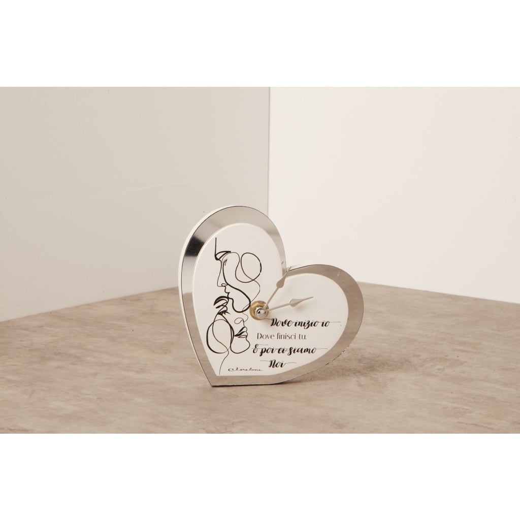 Orologio cuore specchio coppia - 23641/fiocco Orologio cuore specchio coppia - 23641/fiocco