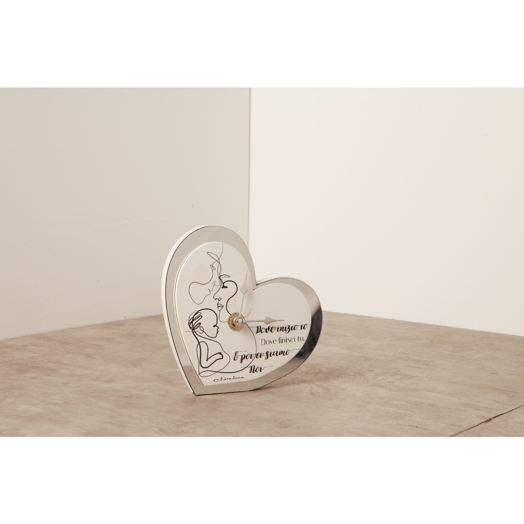 Orologio cuore specchio famiglia - 23651/fiocco Orologio cuore specchio famiglia - 23651/fiocco