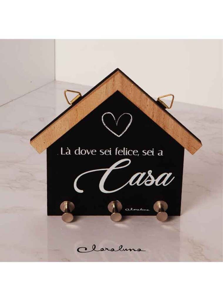 Appendichiavi in legno a forma di casa - 23661