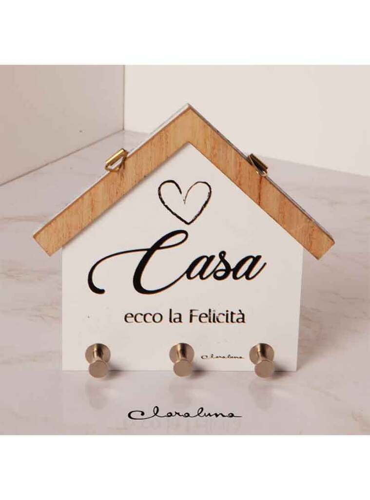 Appendichiavi in legno a forma di casa - 23662