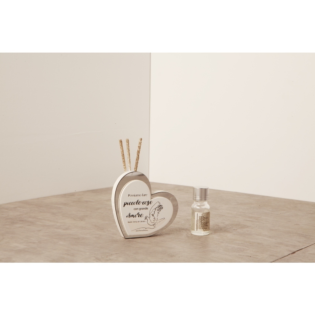 Diffusore cuore specchio cresima - 23672/fiore