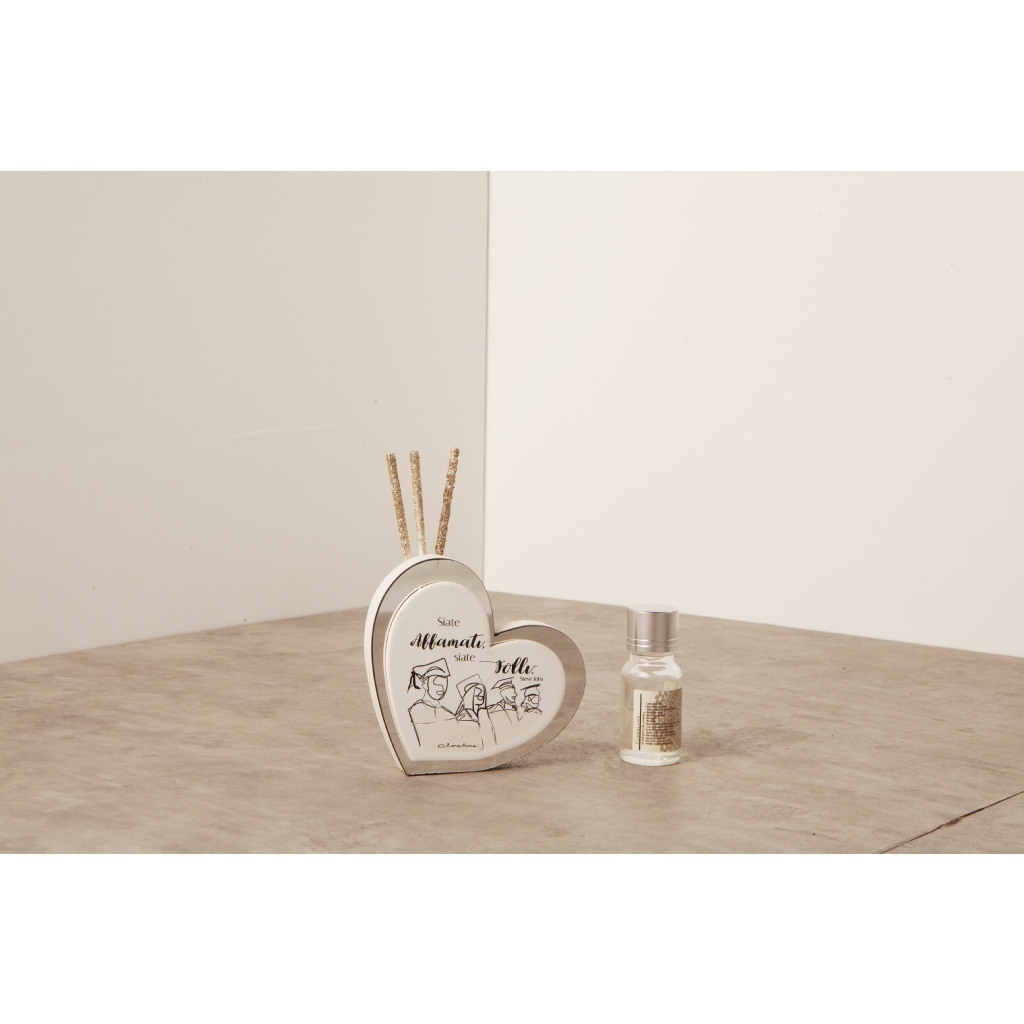 Diffusore cuore specchio laurea - 23673/fiore Diffusore cuore specchio laurea - 23673/fiore