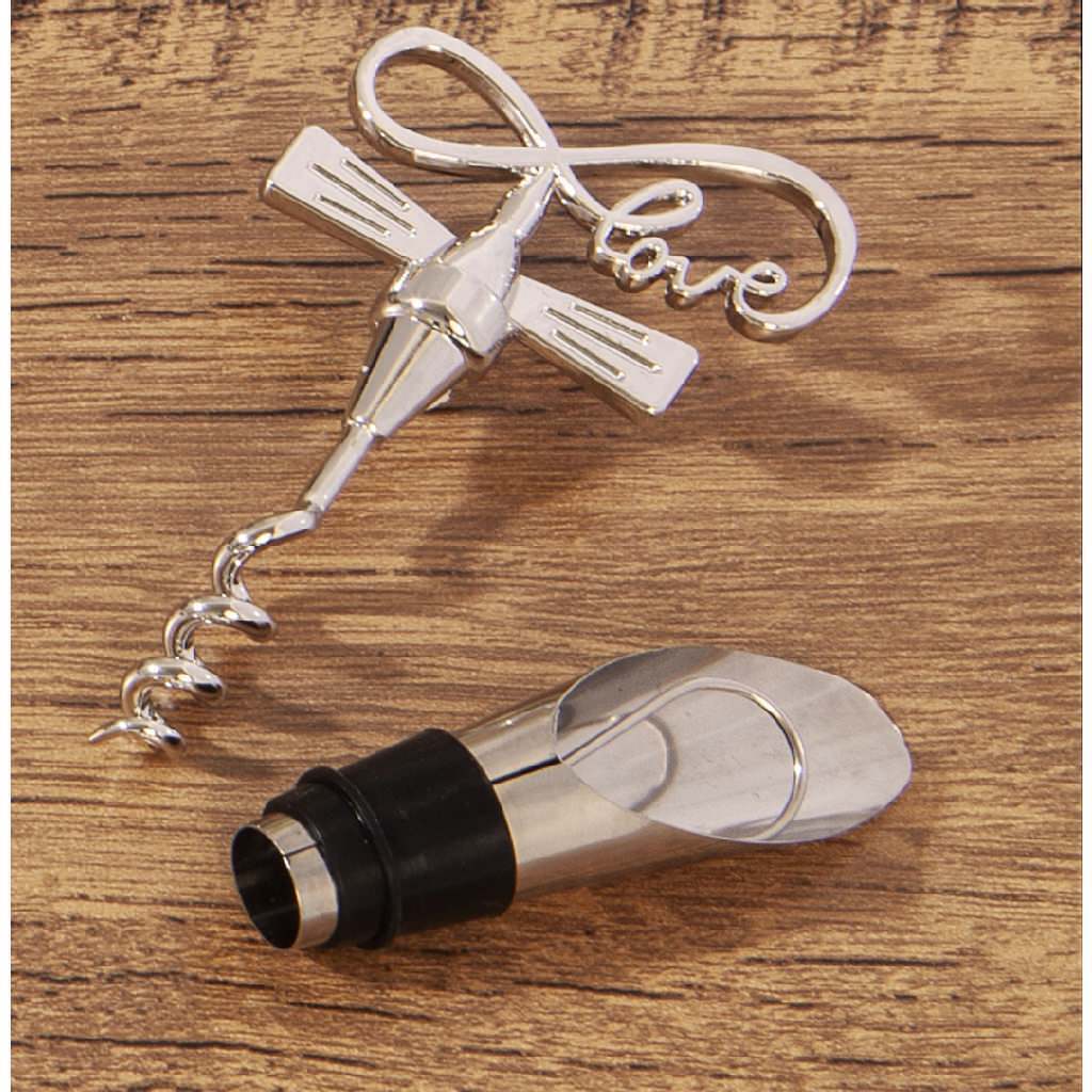 Set cavatappi+salvagoccia scritta"love" - 23783