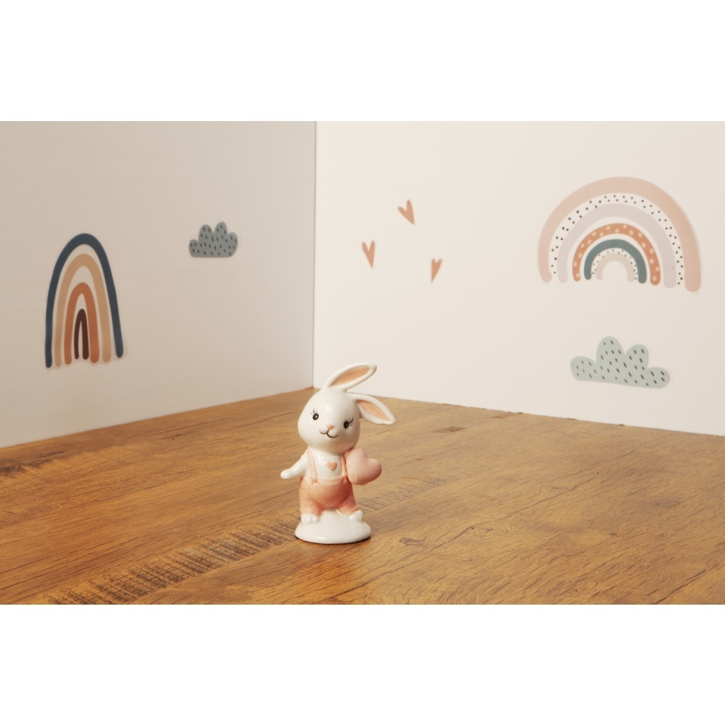 Coniglietto rosa medio porcellana - 23913/fiocco