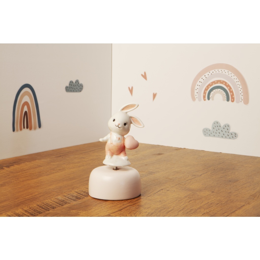 Carillon con coniglietto rosa porcellana - 23915/bustababy