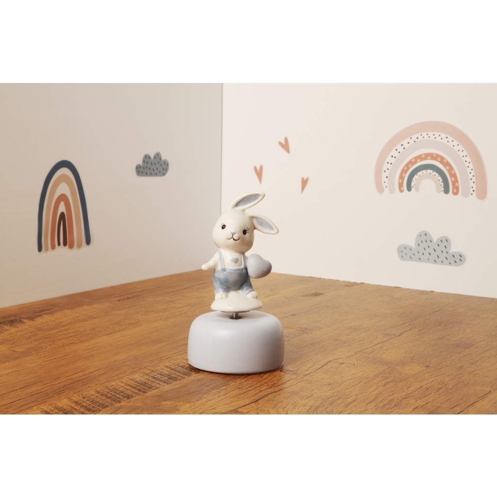 Carillon con coniglietto azzurro porcellana - 23916/fiocco