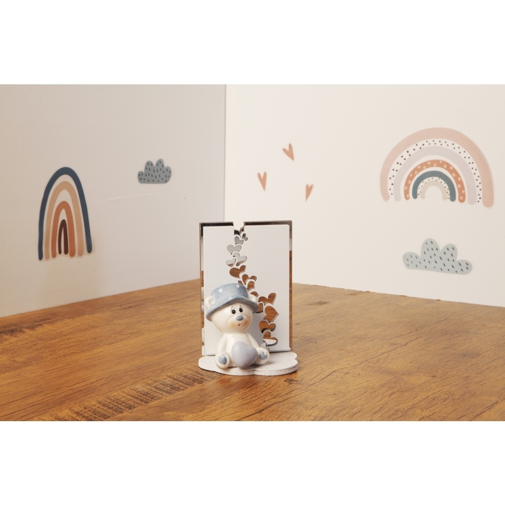 Orsetto azzurro piccolo con supporto cuori - 23922c/bustababy Orsetto azzurro piccolo con supporto cuori - 23922c/bustababy