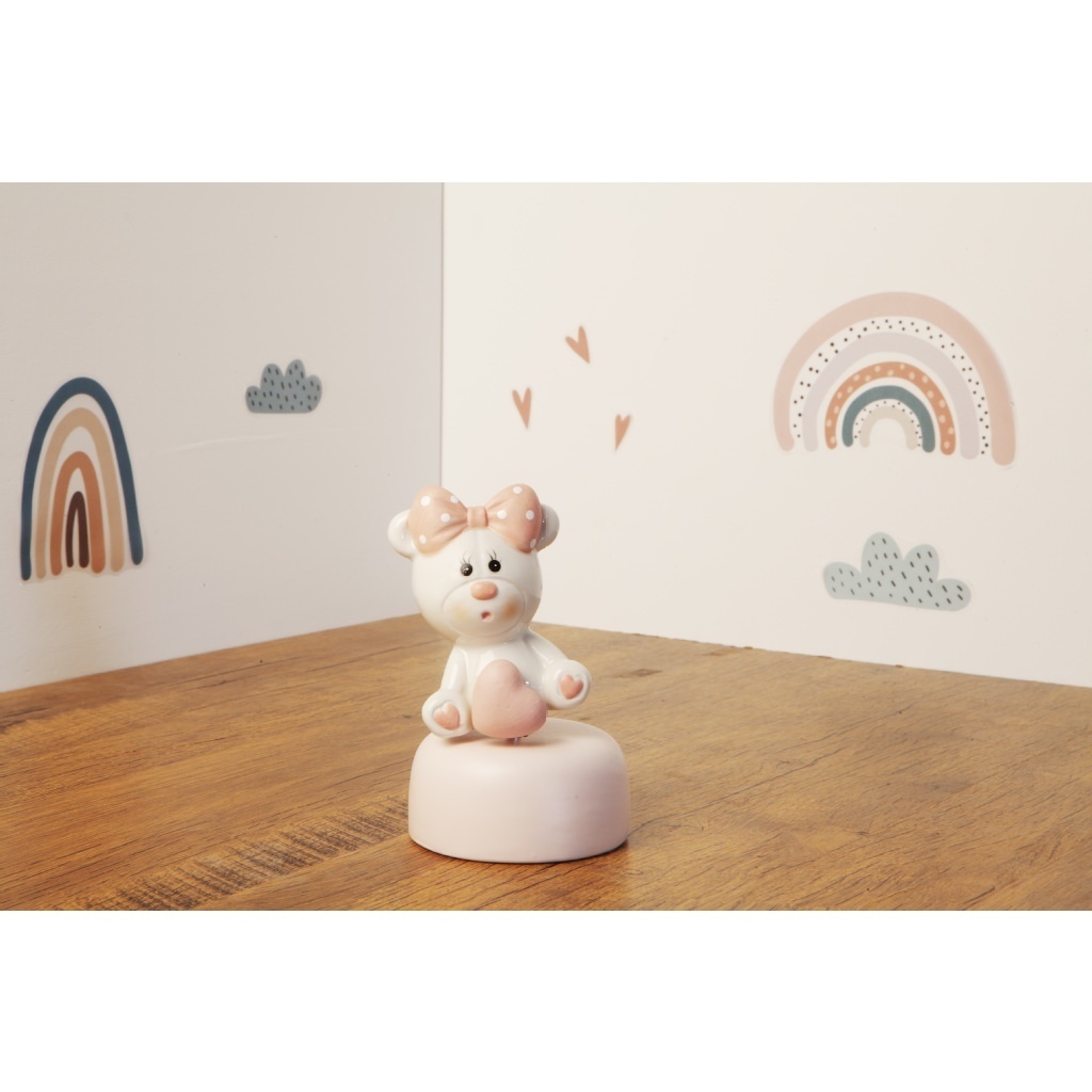 Carillon con orsetto rosa porcellana - 23925/shopper