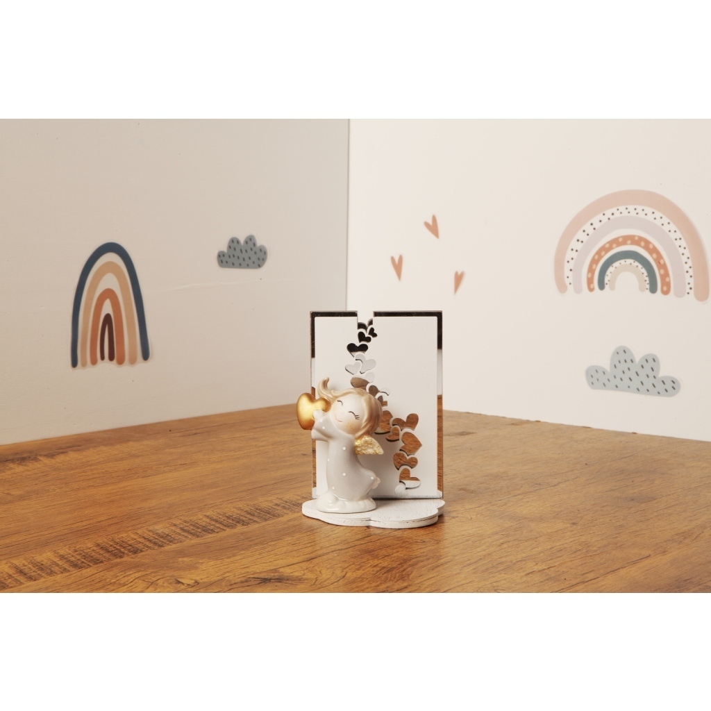 Angelo femmina cuore con supporto - 23941c/bustababy Angelo femmina cuore con supporto - 23941c/bustababy