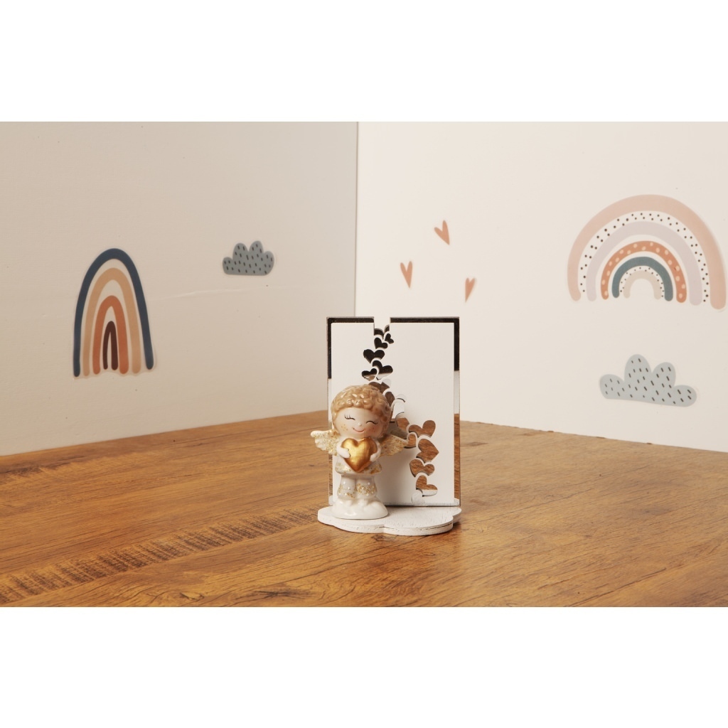 Angelo maschio piccolo cuore con supporto - 23942c/fiocco Angelo maschio piccolo cuore con supporto - 23942c/fiocco