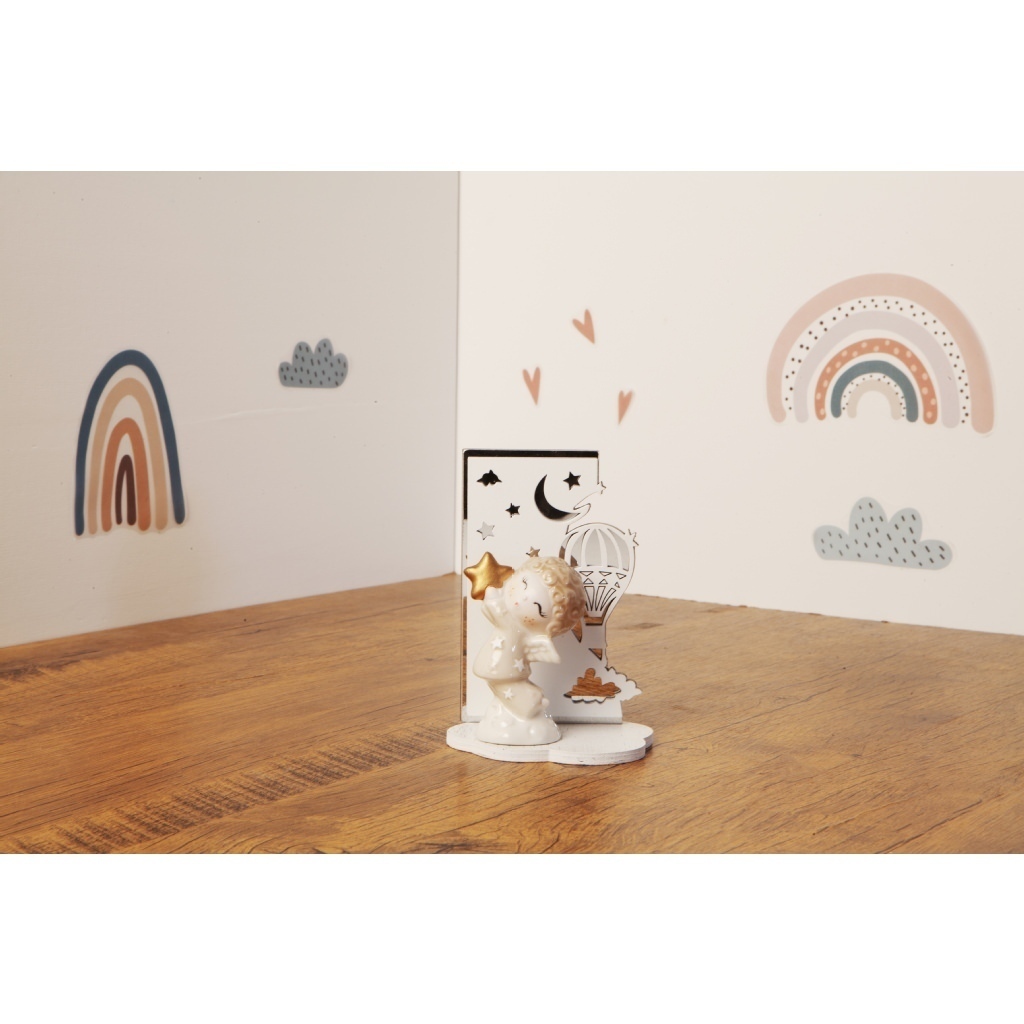 Angelo maschio piccolo stella con supporto - 23962m/fiocco Angelo maschio piccolo stella con supporto - 23962m/fiocco