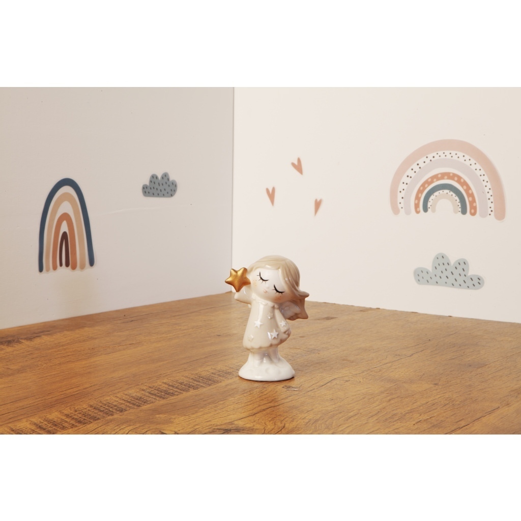 Angelo femmina grande stella oro - 23963/fiore