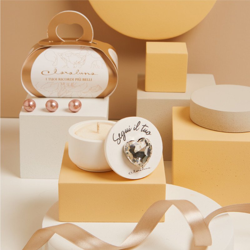 Scatolina Cuore Silver Con Candela - 25329cand/botanica