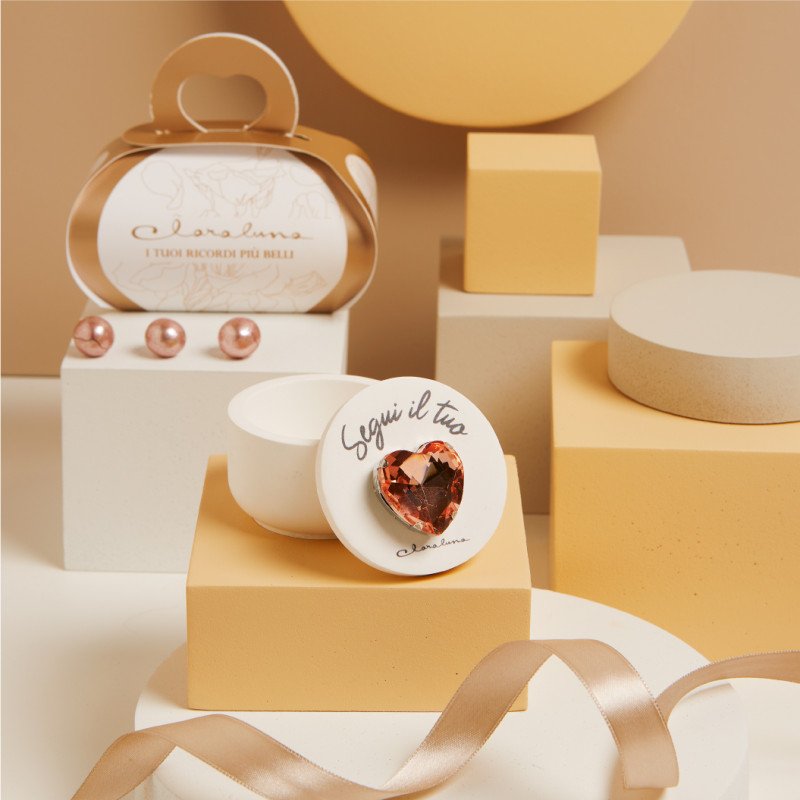 Scatolina Cuore Oro Rosa - 25330/botanica