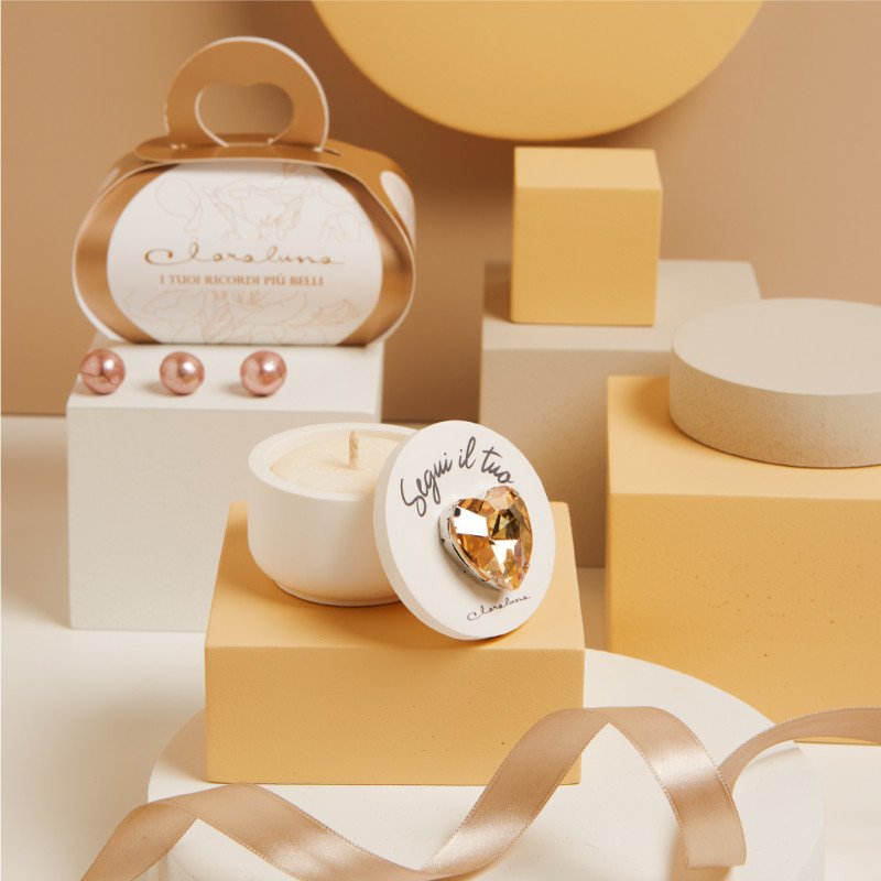 Scatolina Cuore Oro Con Candela - 25331cand/botanica