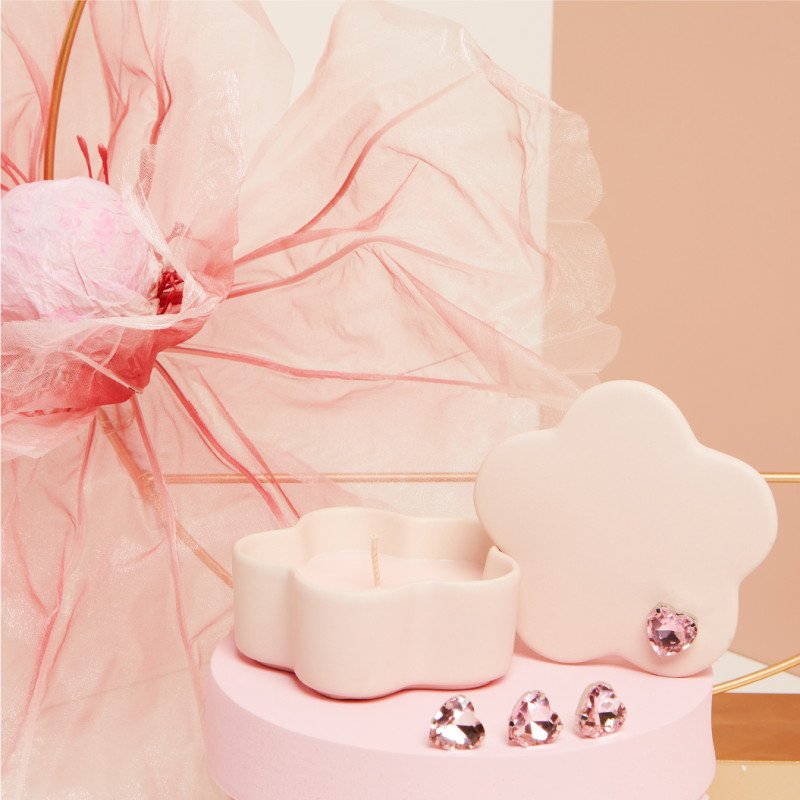 Scatolina Azzurra Con Cuore E Candela - 25354cand/botanica