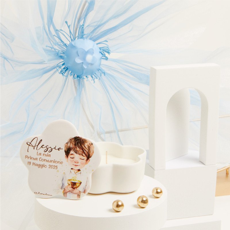 Scatolina Bianca Bambino Con Candela - 25369cand/botanica