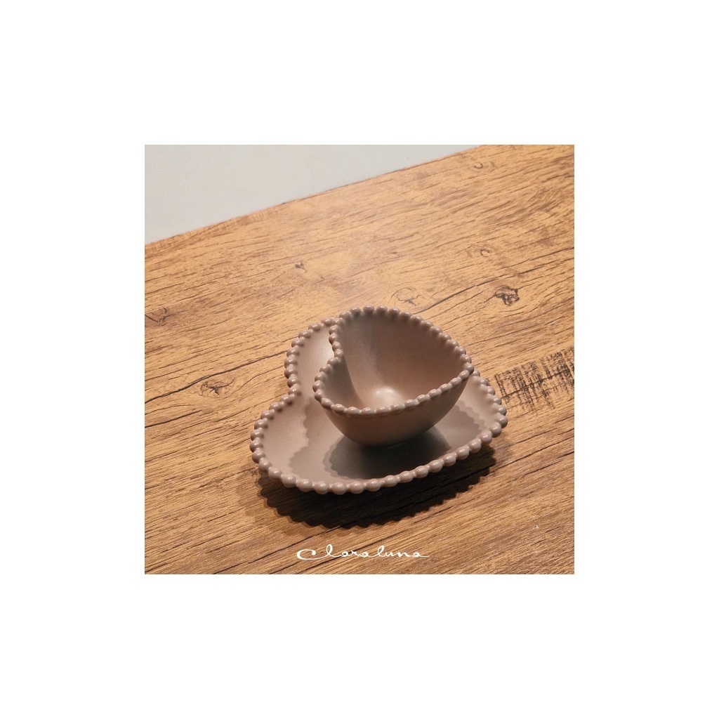 Set 2 piattini cuore piccolo tortora e medio tortora - bis4