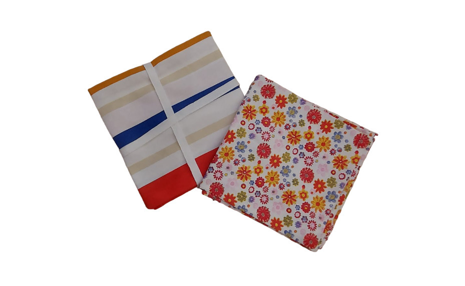 Set 2 strofinacci 1 righe 1 fiorellini - 50x70 - 10058