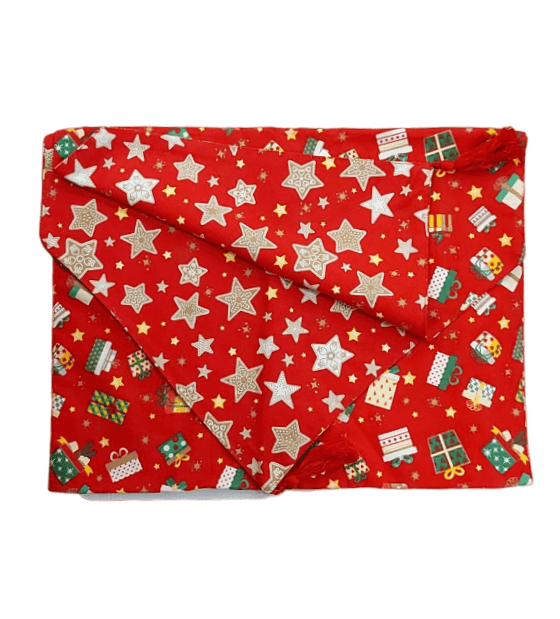 Striscia a punte 1 lato pacchetti 1 lato stelle con nappa rossa - 45x140 - 10135 Striscia a punte 1 lato pacchetti 1 lato stelle con nappa rossa - 45x140 - 10135