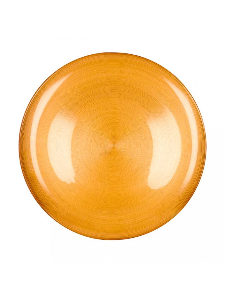 Piatto ares ocra vetro cm d 32 - 40559