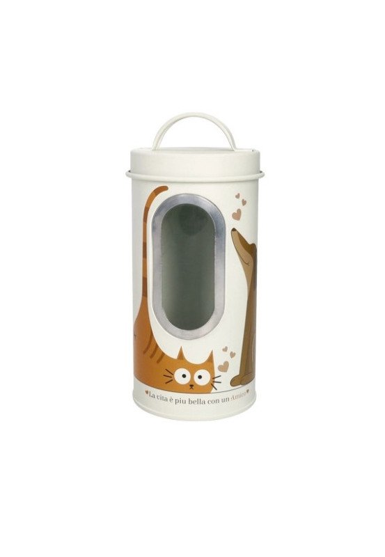Barattolo pet cane-gatto avorio metal pvc - 50120