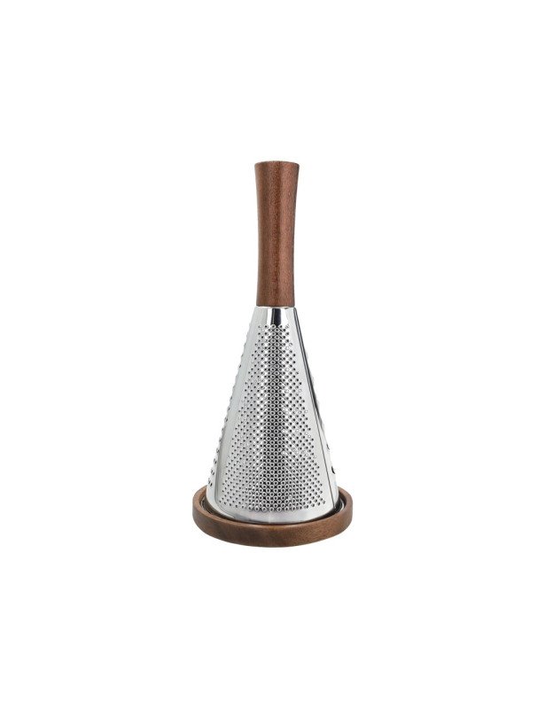 Grattugia tipi' acciaio con manico e base acacia - 50203