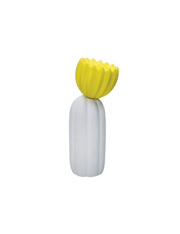 Lampada cactus bianco con fiore giallo porcellana - 50207
