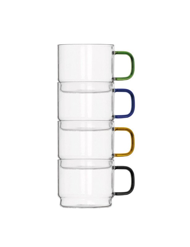 Tazza bridge impilabile colori assortiti set 4 pz vetro - 51015 Tazza bridge impilabile colori assortiti set 4 pz vetro - 51015