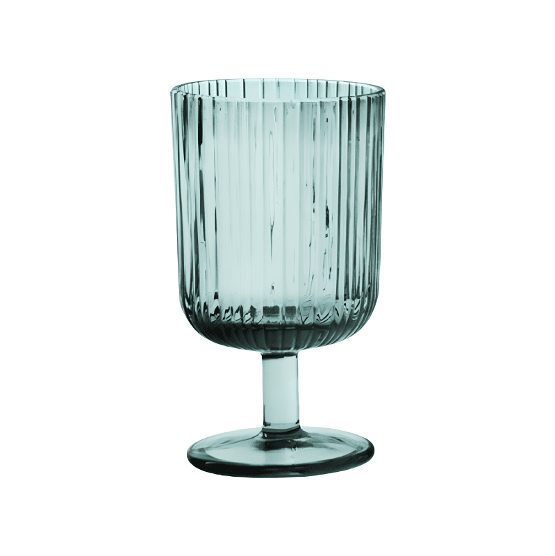 Calice plisse turchese set 6 pezzi vetro - 51075