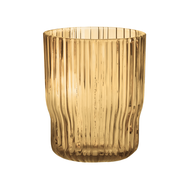 Bicchiere plisse ambra set 6 pezzi vetro - 51076