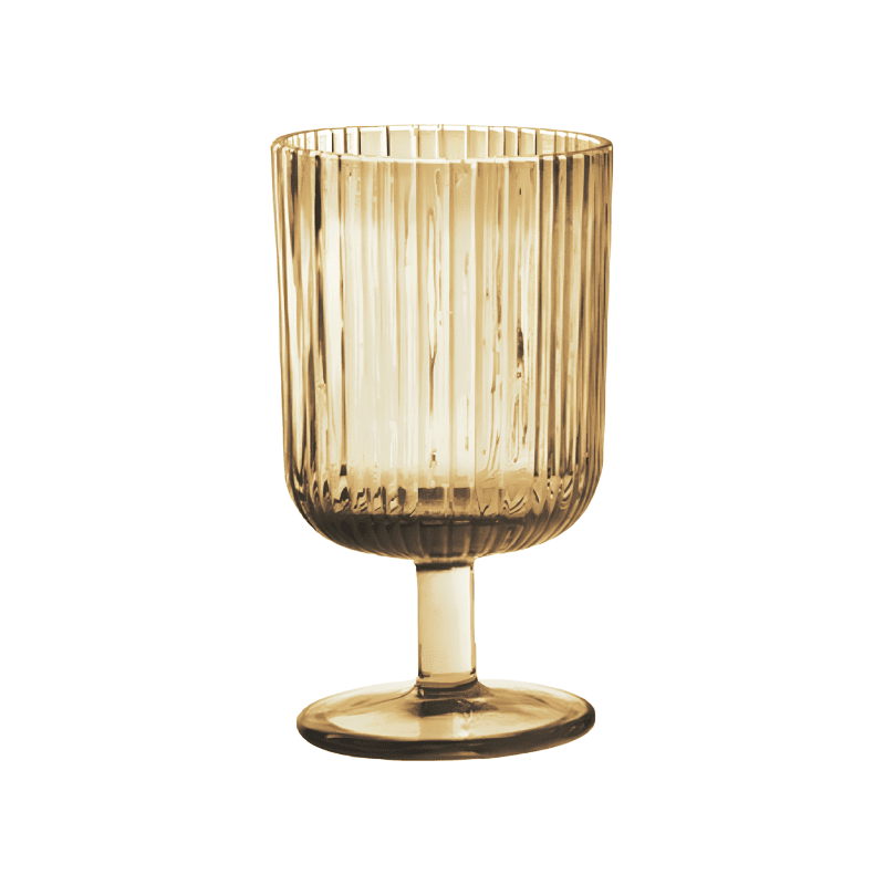 Calice plisse ambra set 6 pezzi vetro - 51077
