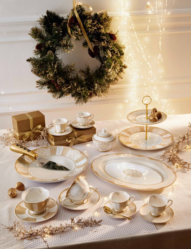 Vassoio golden eye gold new bone china - 51206