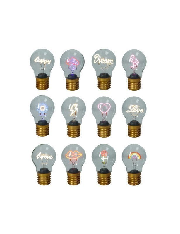 LAMPADINA RICARICABILE DECORO SCRITTA HAPPY - 51273